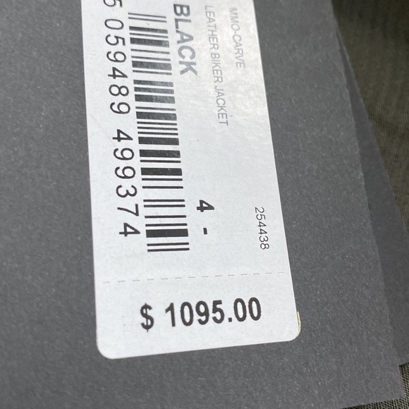 Brand NWT - Ted Baker Carve - Black Leather Biker Jacket - Size 4 (USA size L) - Picture 14 of 15